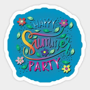 Summer party card. Sticker